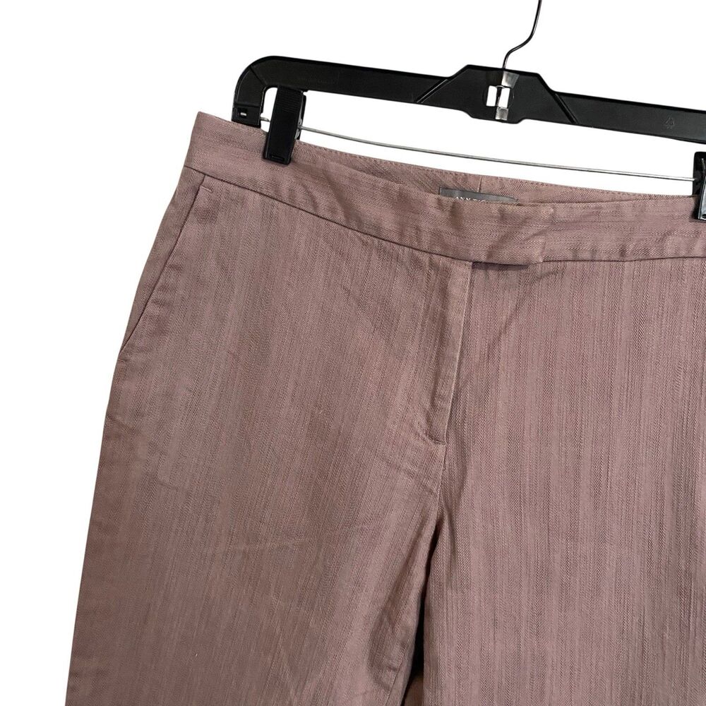 Ann Taylor Bootcut Pants Womens 8 Mauve Pink Stretch Textured Slash Pockets - Picture 7 of 8
